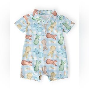 Easter Peep Gingham Romper One Piece